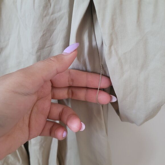 Tory Burch Blythe Khaki Safari Style Shirt Dress Size 12 A line button down - Picture 9 of 10